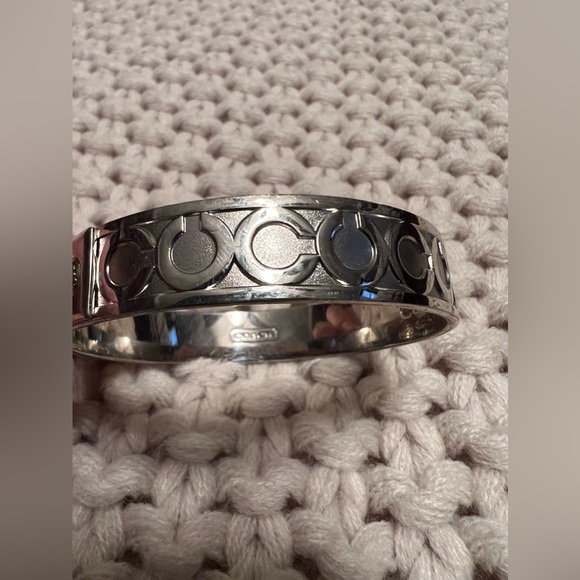 Coach Logo Slip-on Bracelet, Silver